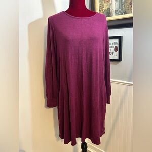 AB Studio heatherd Purple Long Sleeve Dress size L
